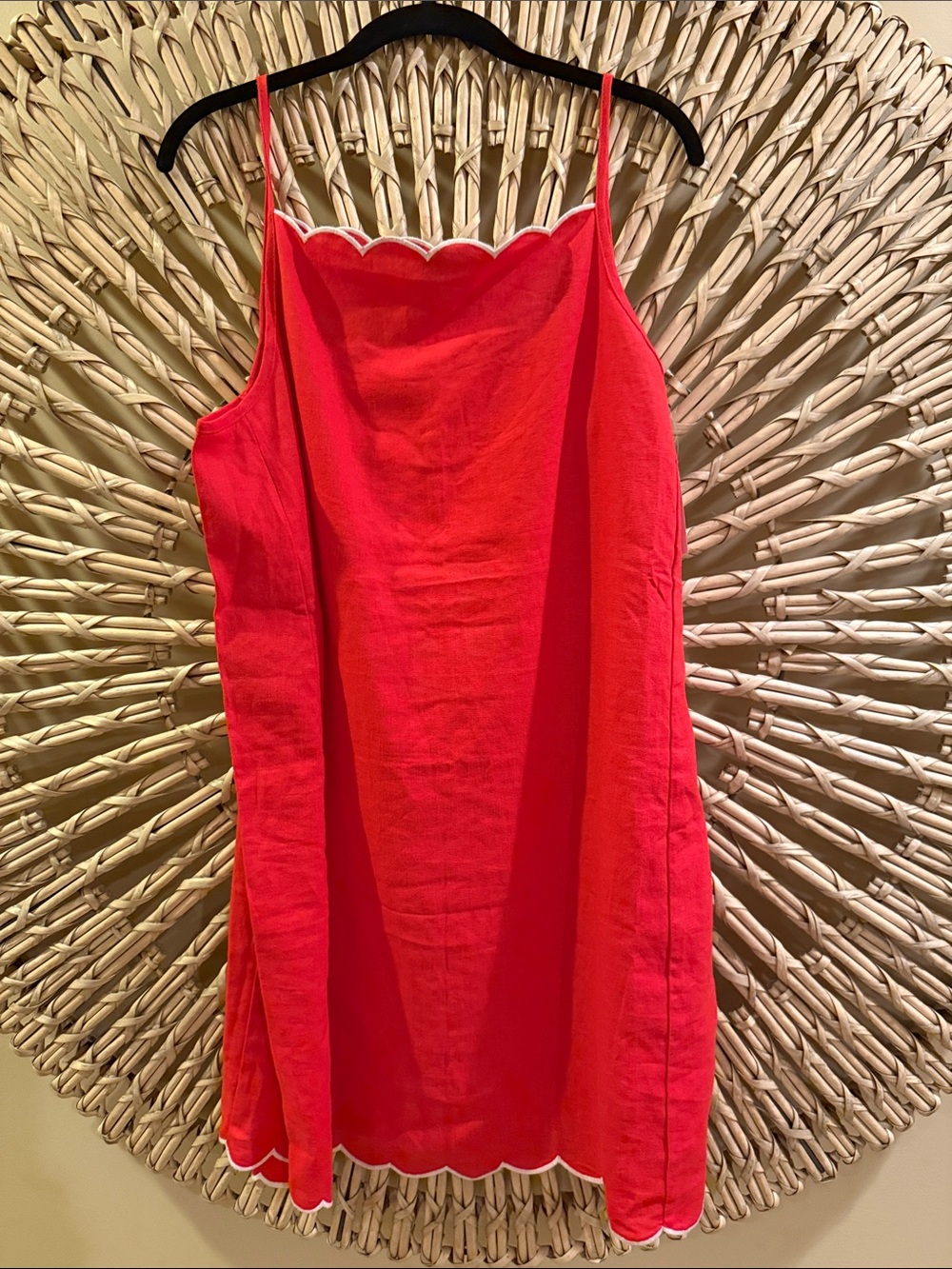 Old Navy Red Scallop-Edge Spaghetti Strap Dress